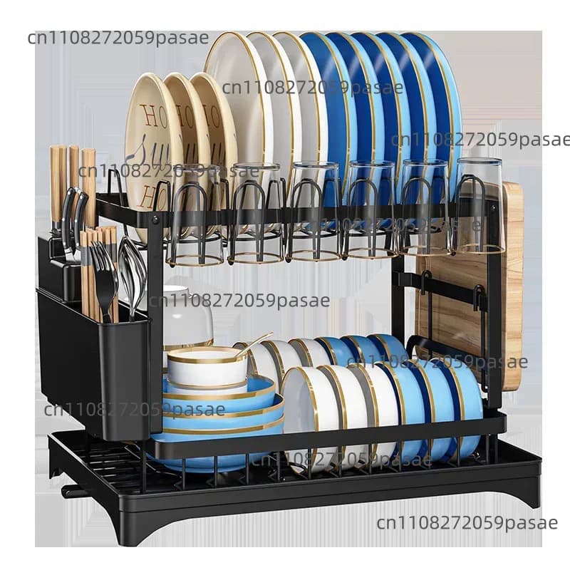 Kitchen cutters, wand holders, knives and forks, cup holder, dish holder, folding with water guide, double layer for bowls