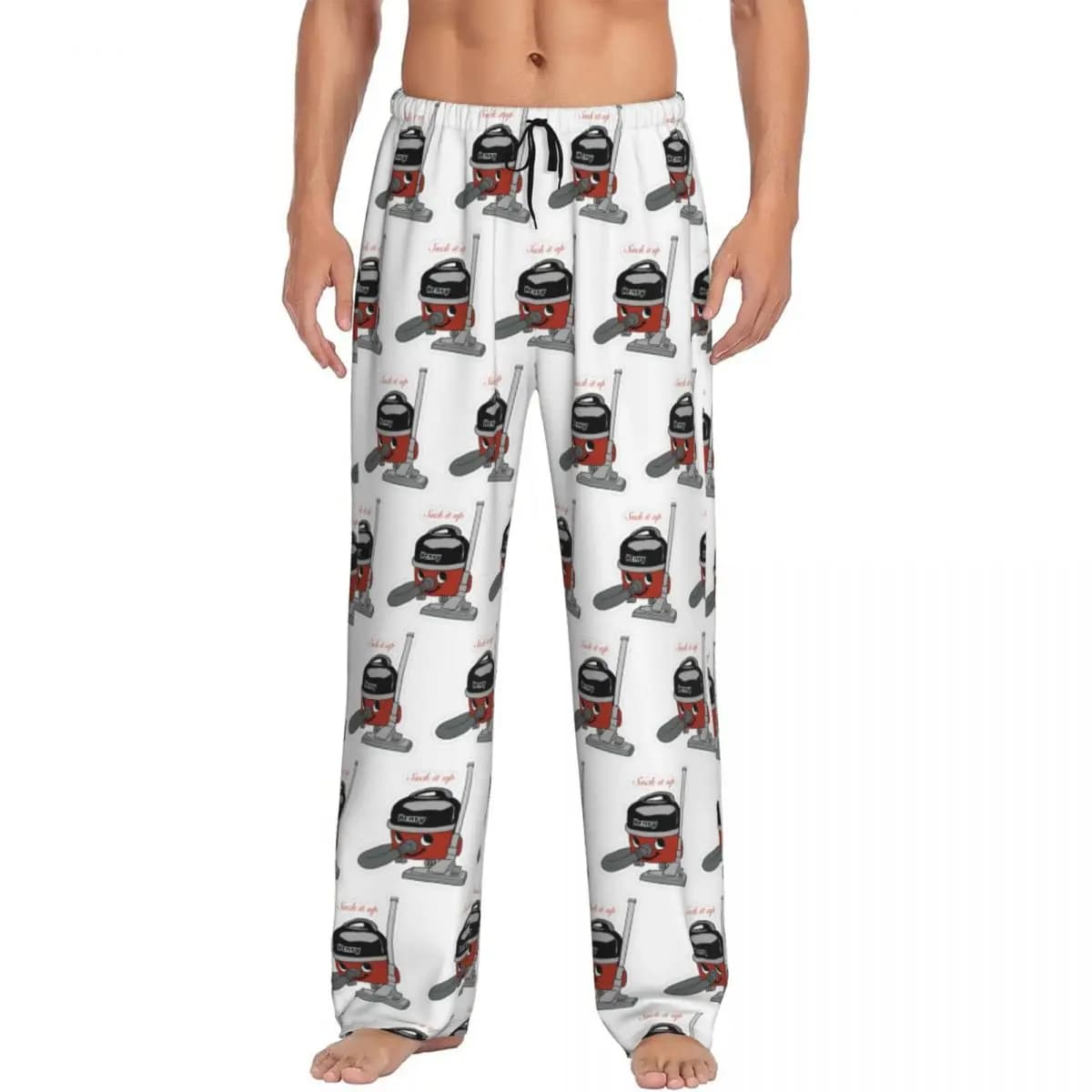 Personalizzato Henry Hoover Suck It Up Adesivo Pantaloni del pigiama Uomo Indumenti da notte Pantaloni da salotto con tasche