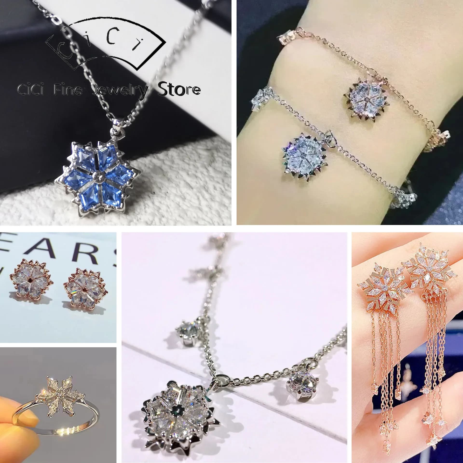 2026 Fine Jewelry Set Fashion for Women Jewelry Luxury Snowflake Name Necklace Bracelet Ring Earring Party Accessories