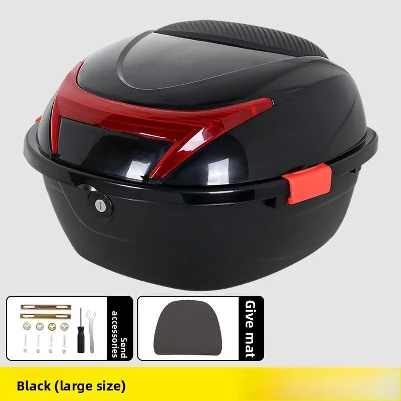 Universal Thickened Large‑Capacity Motorcycle Storage Box Anti‑Shake Rear Trunk Case for Electric Vehicle Battery Scooter Pedal