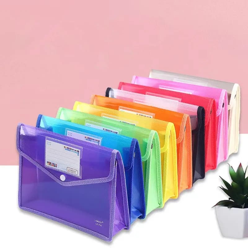 Cartella portadocumenti Cartella portaoggetti per cancelleria Cartelle organizer impermeabili Borsa in PVC Portafoglio Portaoggetti per carta Ufficio