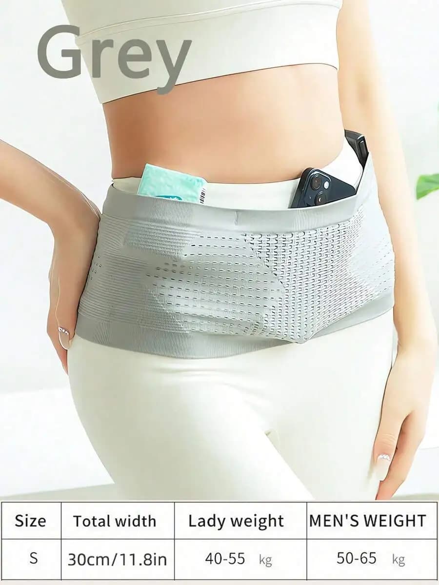 Marsupio traspirante da corsa con tasca per telefono e fascia elastica antiscivolo per sport, escursioni e viaggi