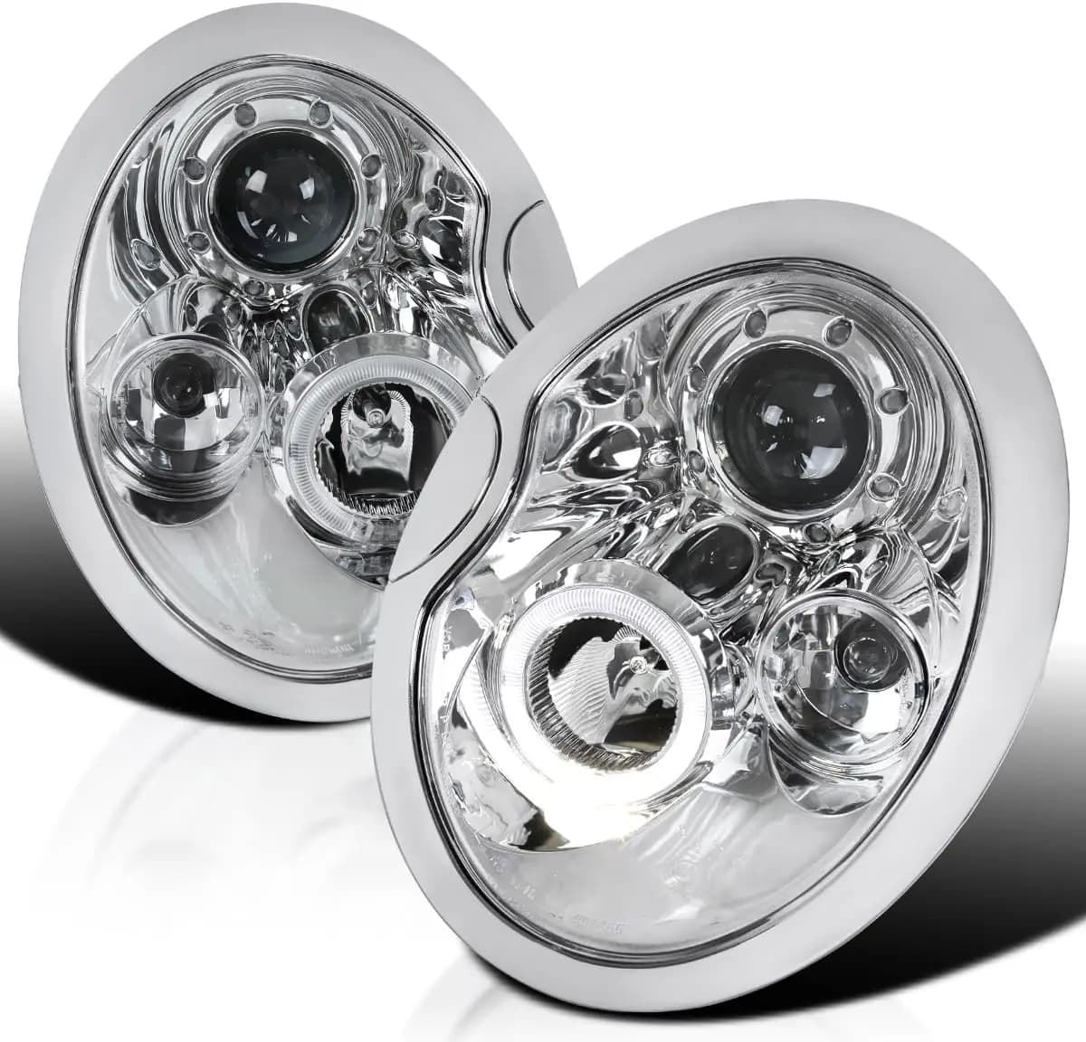 Projector Headlamps Left+Right Pair, Compatible with 2002-2006 R50/R53 MINI Cooper & Cooper S Hardtop/Hatchback, 2005-2008 R52 M