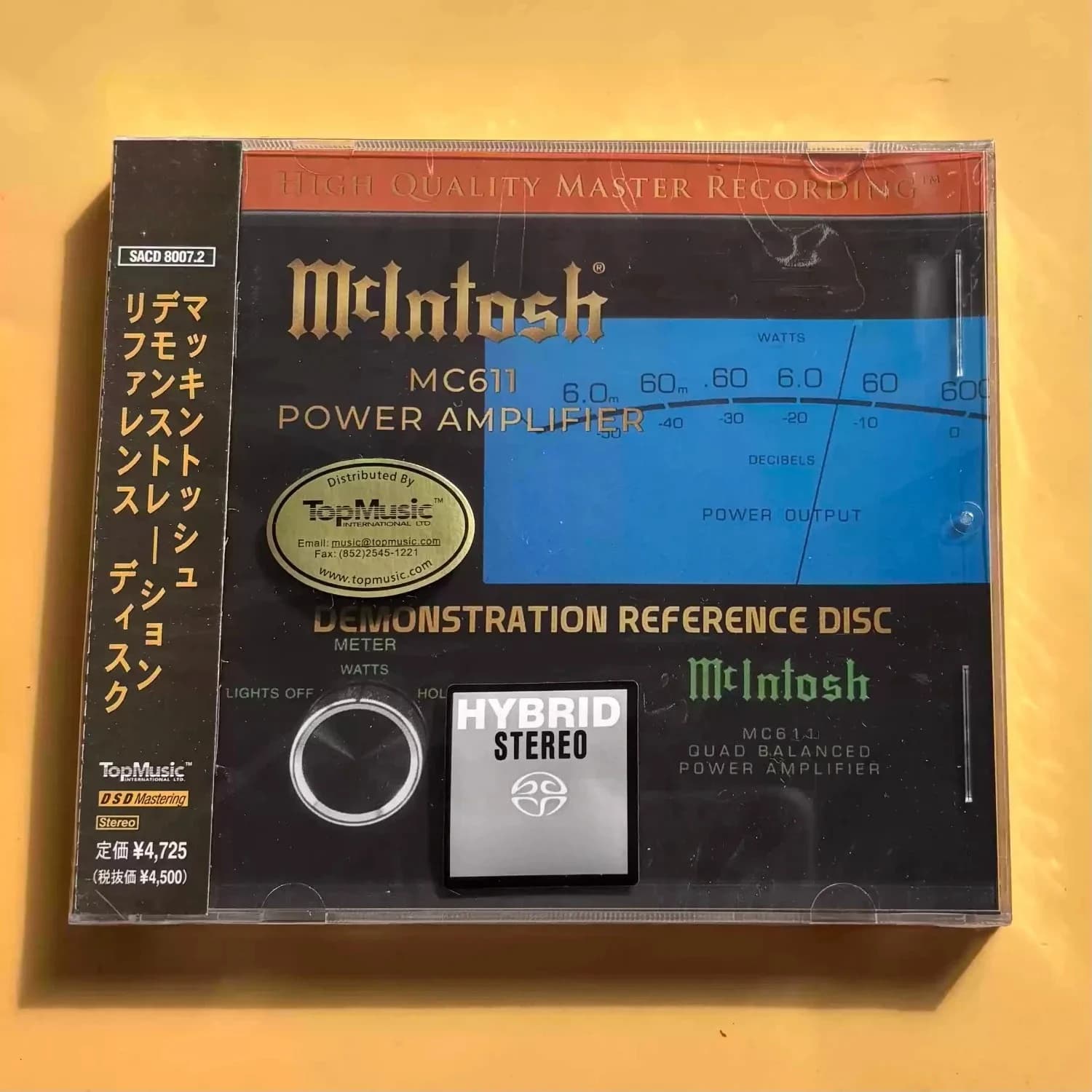 McIntosh MC611 Amplificatore di Potenza, Disco di Riferimento per Dimostrazioni, Disco Ibrido Stereo SACD, Disco di Riferimento per Test Hi-Fi Audiophile