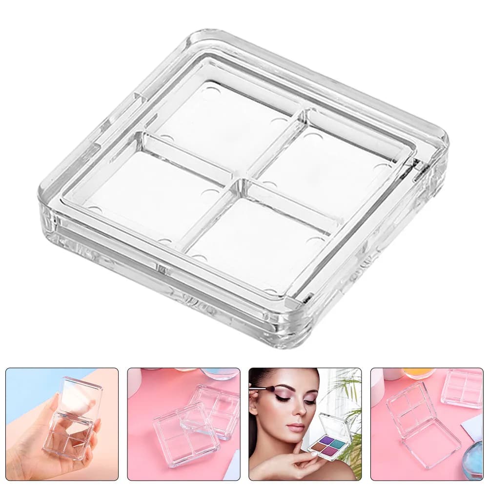 Set di 4 Palette Vuote per Ombretti, Mini Contenitori Trasparenti per Trucco Fai-da-Te, Custodie da Viaggio Riutilizzabili per Ombretti e Blush Compatti