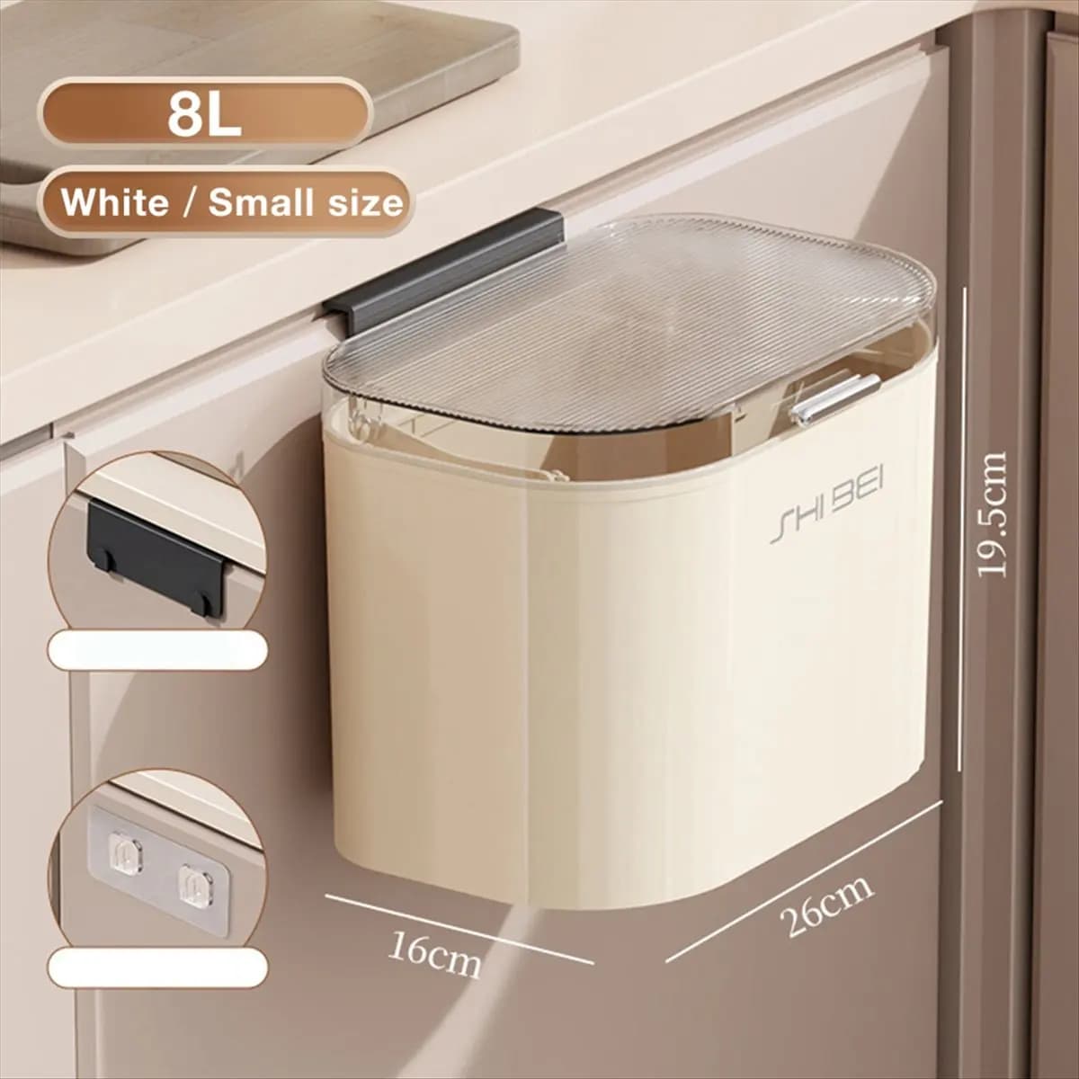 *Cestino per rifiuti da cucina AIMA 8L con coperchio Pattumiera a parete Pattumiera Bidoni per rifiuti Bidone per riciclo per armadio A
