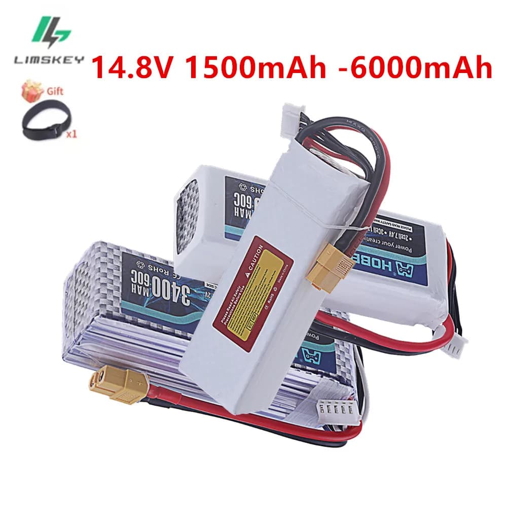 Batteria Lipo 14.8V 2200MAh 2800MAh 3400MAh 60C per auto RC FPV Quadcopter elicottero Drone modello da corsa Hobby 4S 14.8V lipo