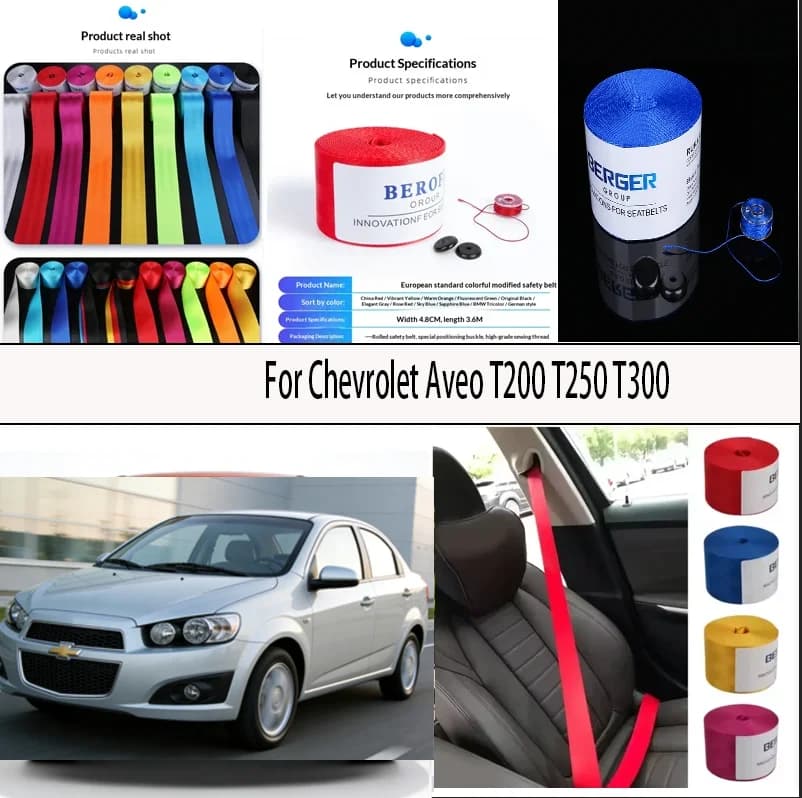 Cintura di Sicurezza per Auto Chevrolet Aveo T200 T250 T300, Cinghia Retrattile di Sicurezza 48MM