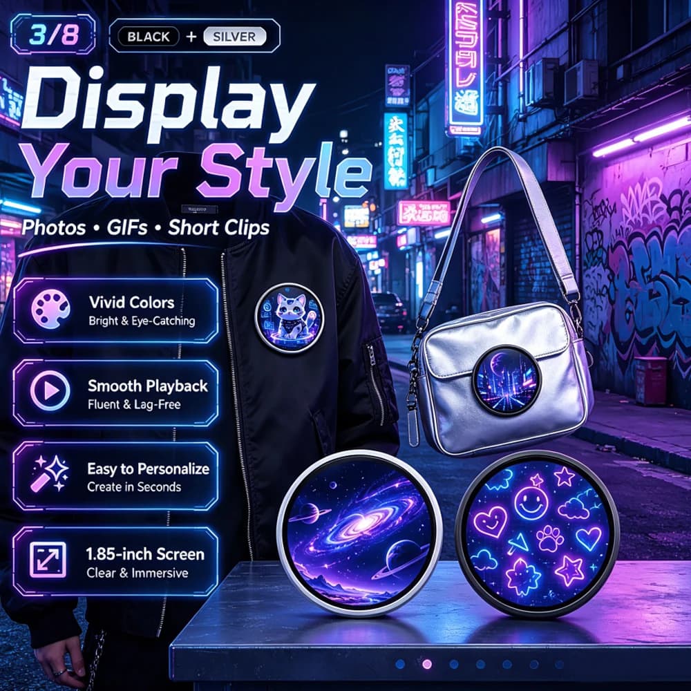 2026 New Anime E-Badge Display Pin 1.7 Inch Touch Screen LED Button Touchscreen Photo Frame With Video Playback Dropshipping