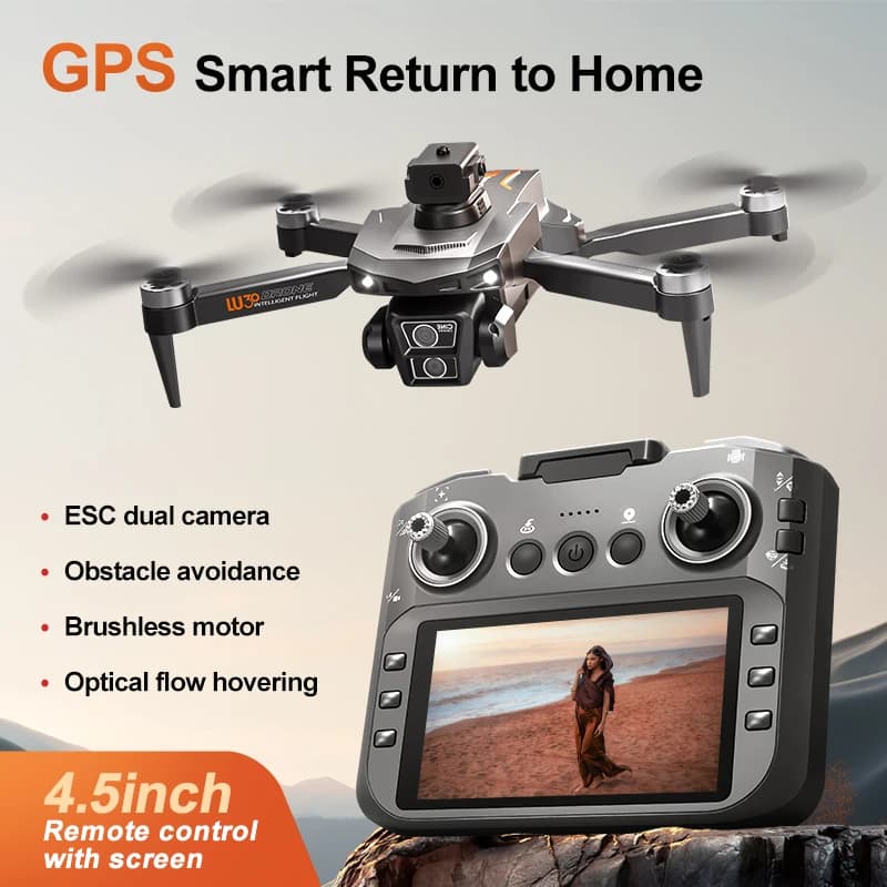 LU30 Drone Professionale 6K HD Macchina Fotografica Con Schermo Pieghevole Evitamento Ostacoli RC Elicottero Brushless GPS 5G WIFI FPV RC Dron Giocattolo