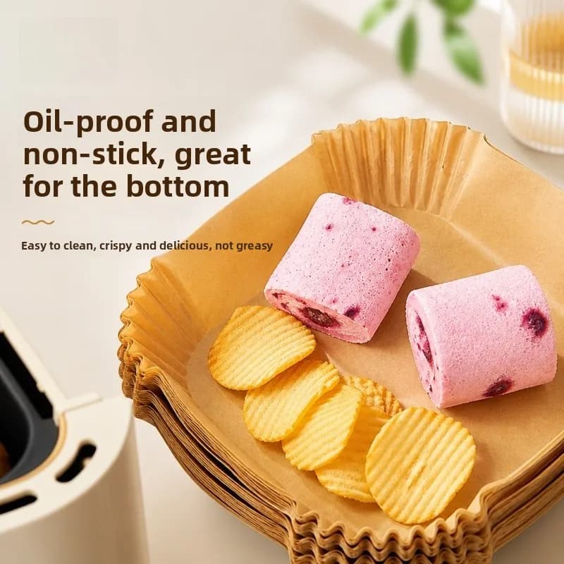 Special Kitchen Baking Paper for Air Fryer Oil Absorption Square Tray High Temperature Resistant Silicone Baking Paper Home Use