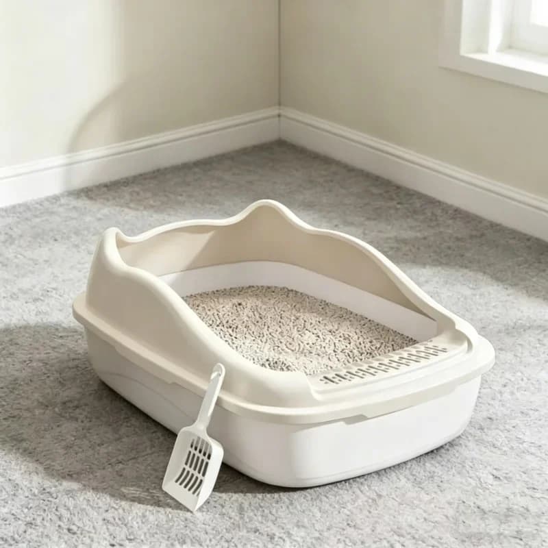 Lettiera per Gatti Anti-Schizzi Facile da Pulire, Toilette per Gattini, Accessori Essenziali per la Cura Quotidiana degli Animali Domestici