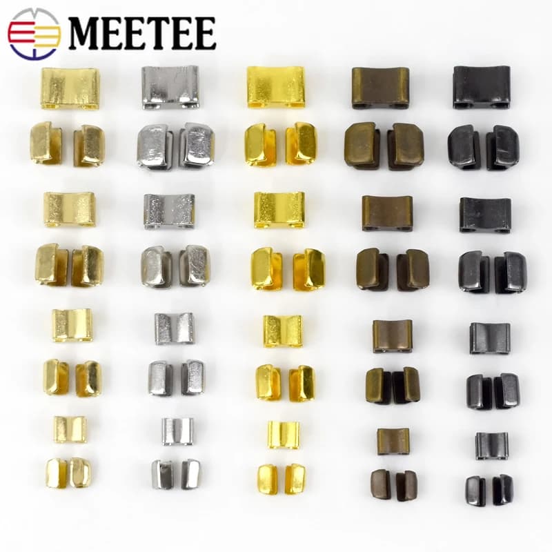 20/50/100set Meetee 3 #5 #8 #10 # tappo con cerniera in metallo codice U coda antiscivolo Stop Kit di riparazione con cerniera per indumenti accessori per cucire fai da te