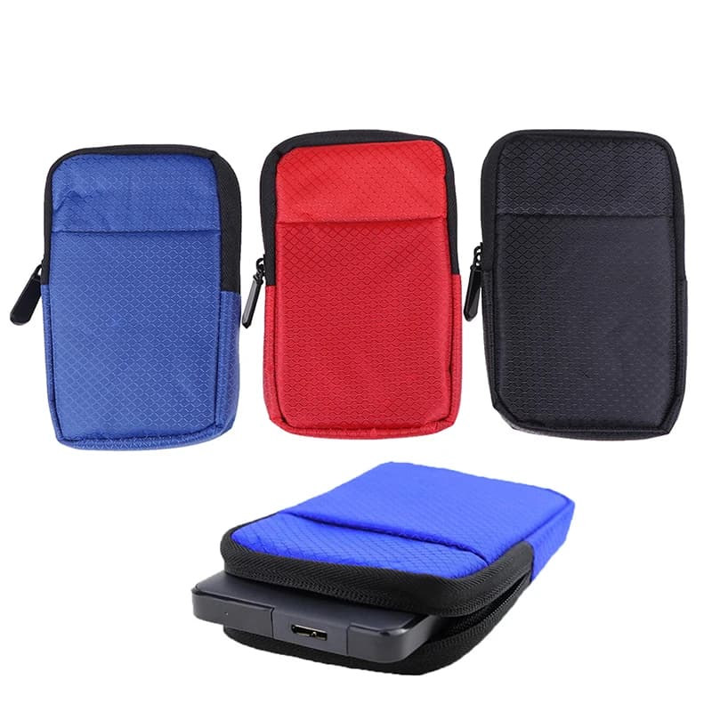 1 pz portatile da 2,5 "disco rigido USB esterno disco HDD custodia per trasporto custodia per cavo USB