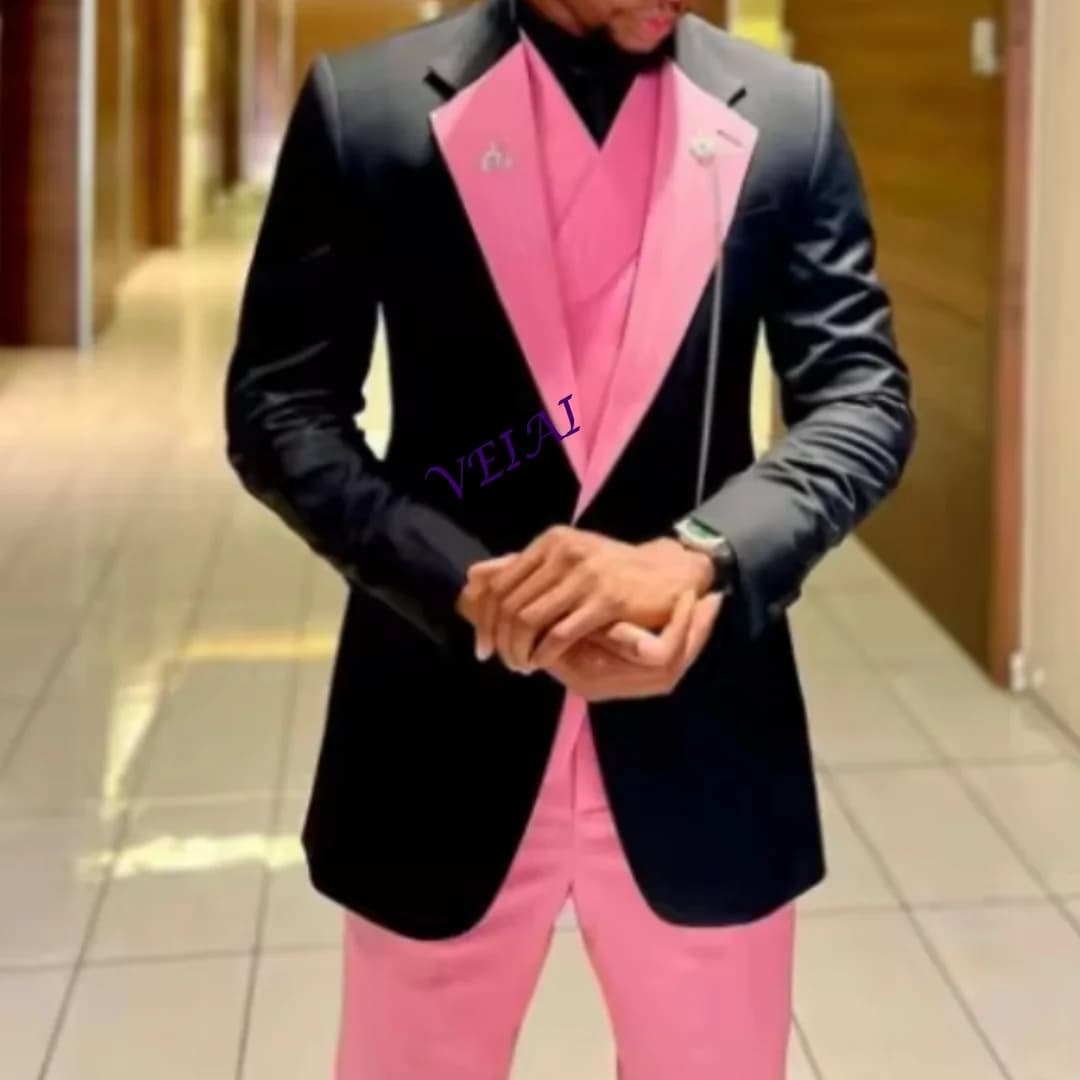 Abiti da uomo personalizzati per matrimoni, feste e cerimonie, completo con blazer monopetto, costume da uomo, abiti da cerimonia per uomo, 3 pezzi