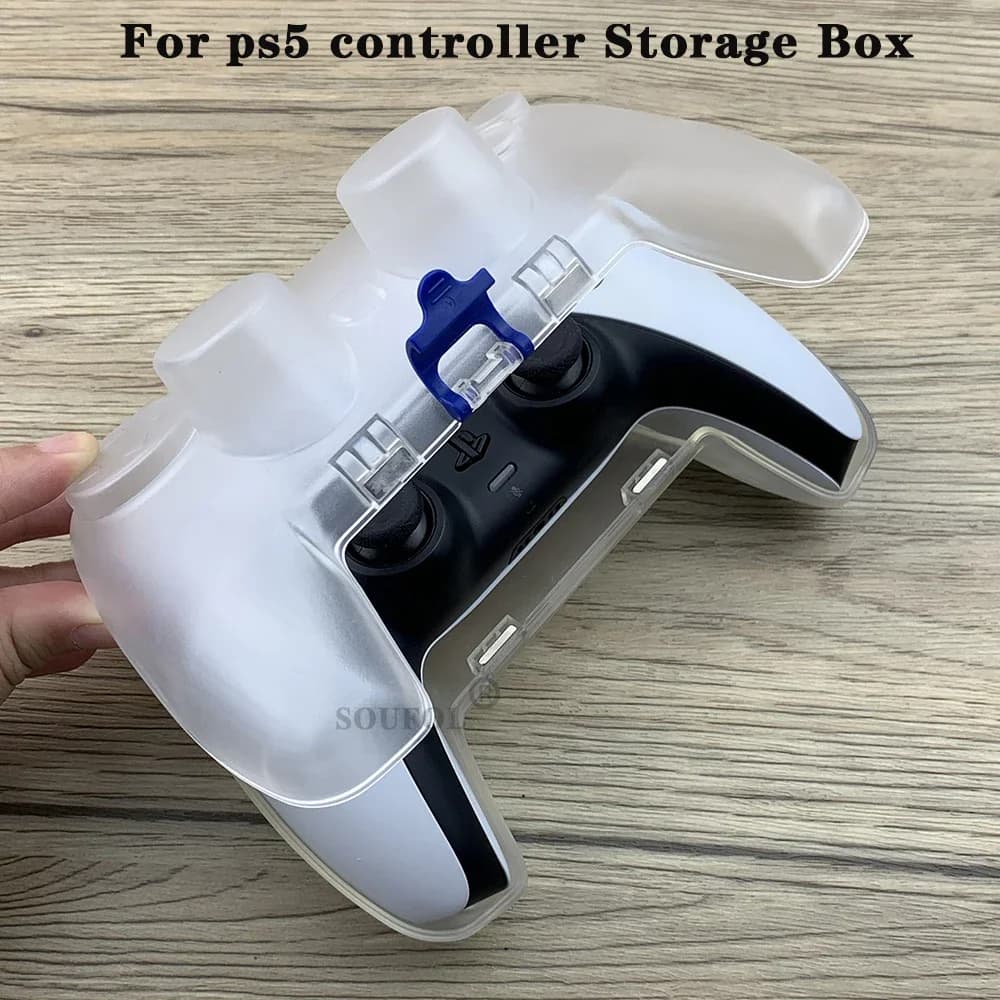 Nuovo trasparente antipolvere per scatola di immagazzinaggio maniglia controller PS5 custodia a conchiglia copertura in cristallo per accessori per gamepad PS5 Slim