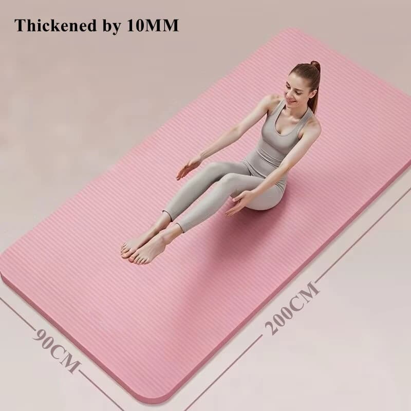 200/185×80/90 centimetri Yoga Schiuma antiscivolo Yoga Pad Fitness Pilato Zerbino Allenamento Sport Plank Cuscino Attrezzature da palestra 10MM Extra Spessore allargato