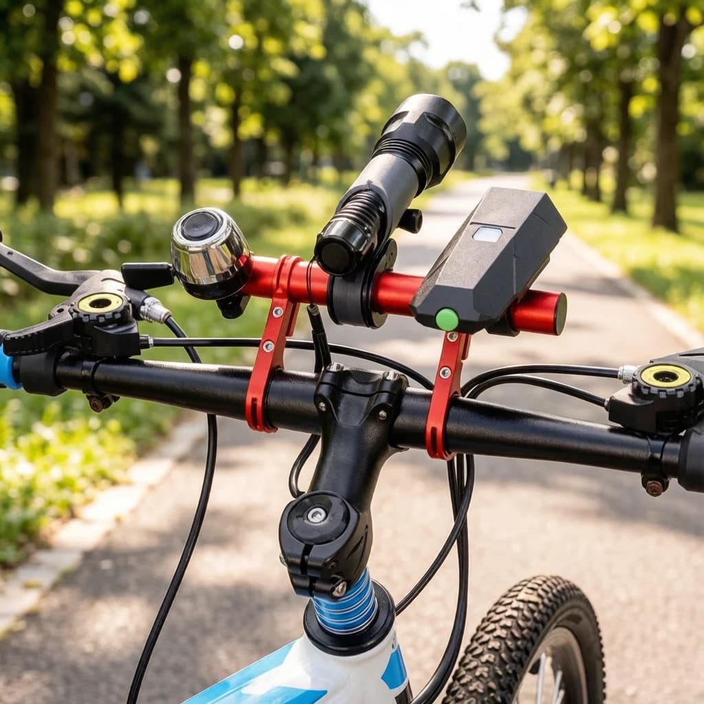 Bike Handlebar Extender Aluminum Bicycle Extension Mount Bracket for Bike Light Phone Holder GPS Cycling Computer Action Camera