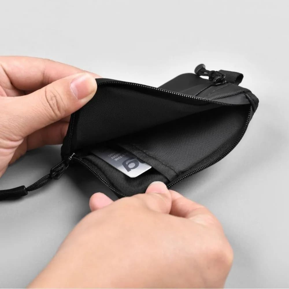 Portable RFID Blocking Rfid Credit Card Holder Ultra-Thin Anti-Theft Men Wallets Multi-Compartment Nylon Zipper Coin Purse