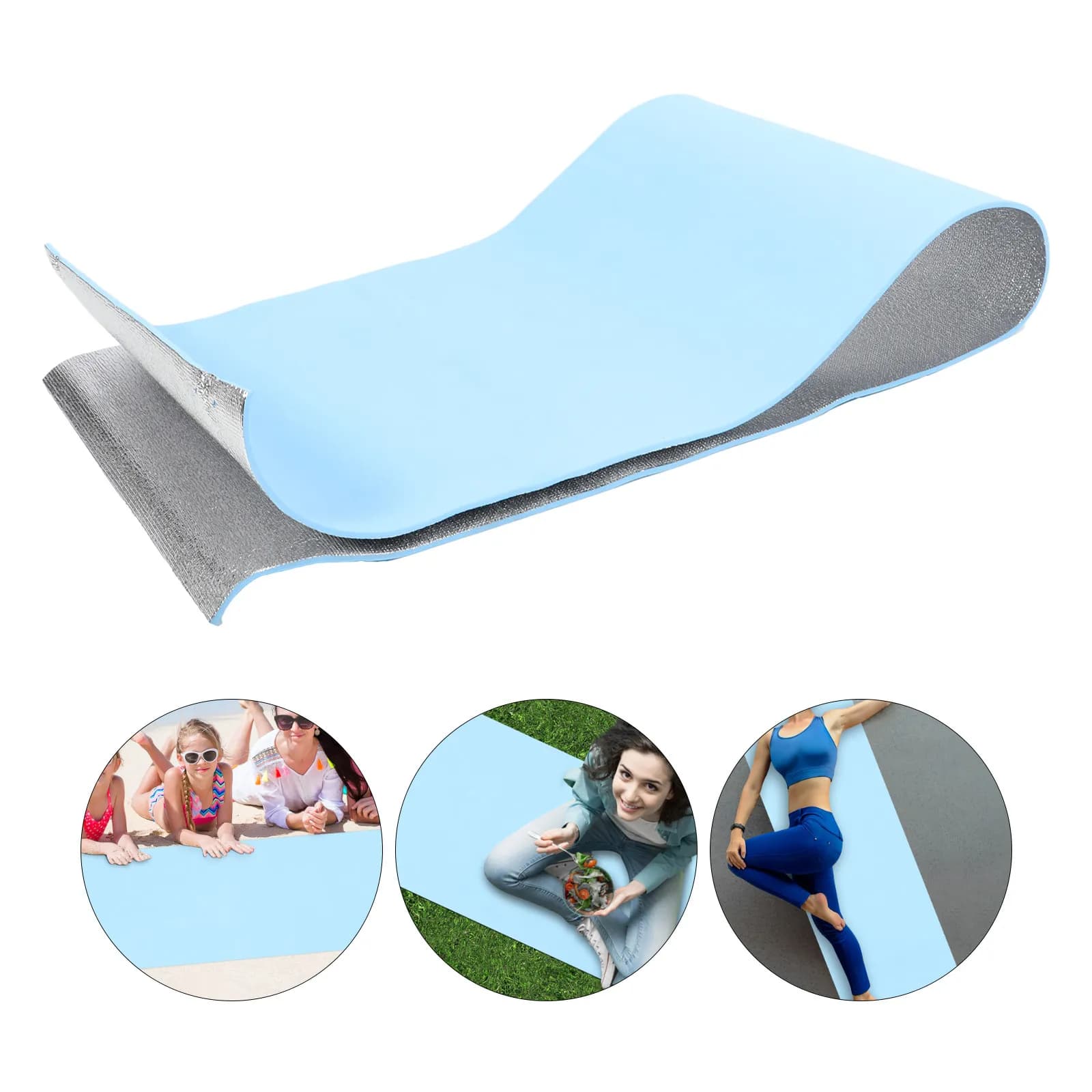 1pc Thick Yoga Mat Waterproof Picnic Blanket Foldable Camping Mat Outdoor Hiking Beach Travel Sport Event Lightweight Dampproof