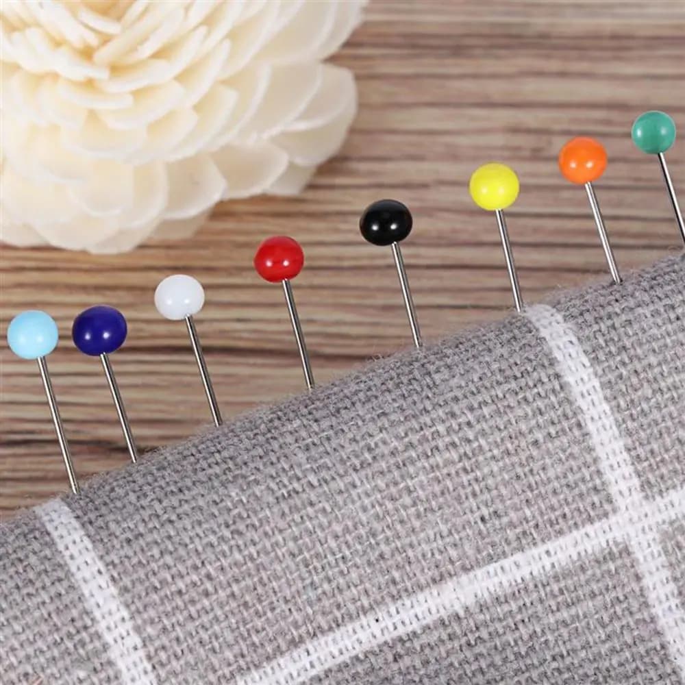 Safety 100pcs/set Glass Head Colored Fixed Stitch Knitting Pin Sewing Needles Dressmaking Pins Safety Pin