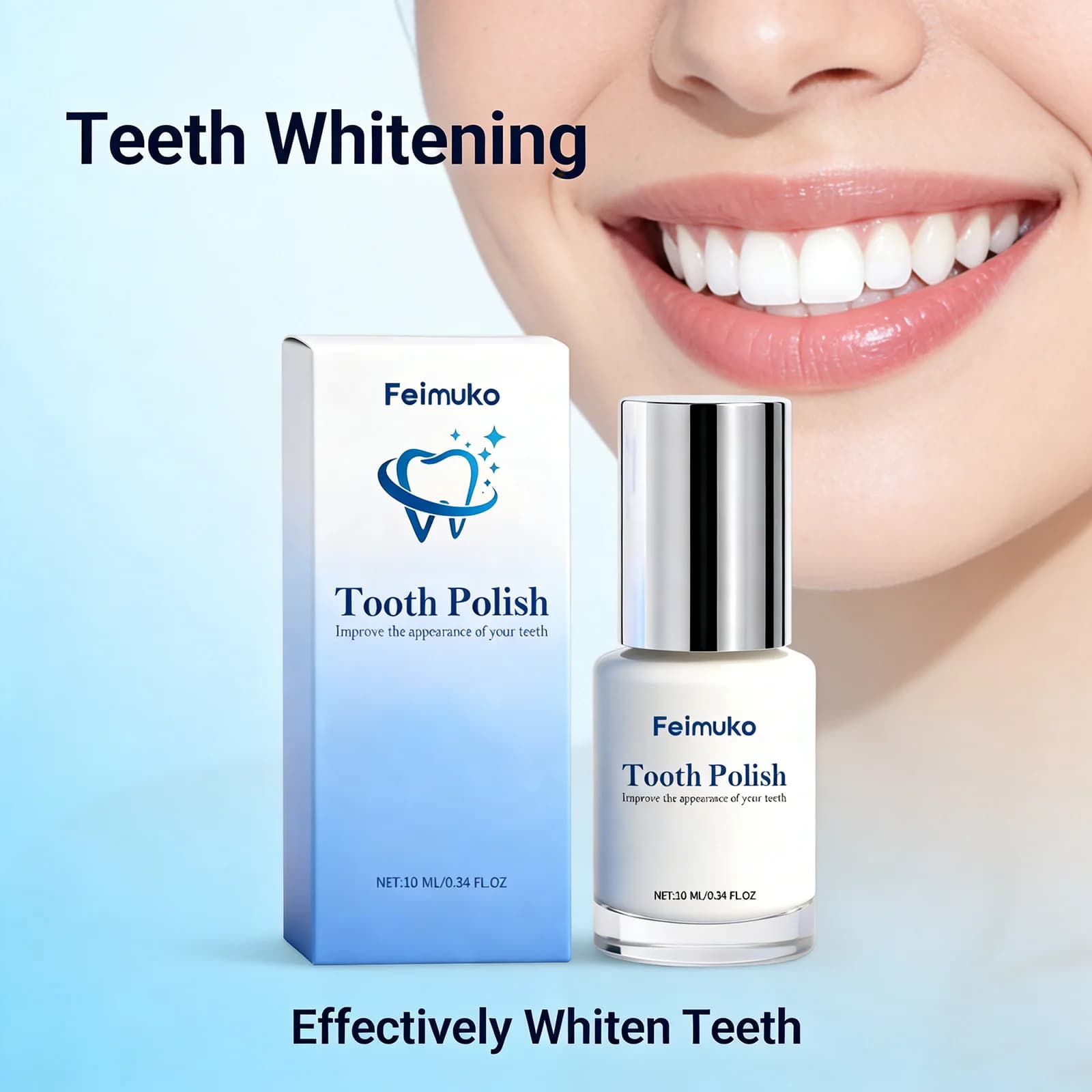 Vernice sbiancante per denti da 10 ml - Rimuove macchie e pigmenti, illumina lo smalto, formula sicura, cura anti-ingiallimento per un alito fresco