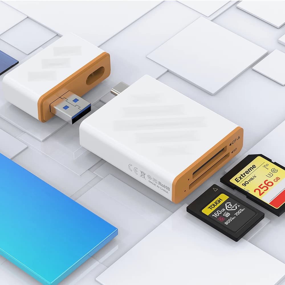 CFexpress Type A Card Reader - USB A & Type-C 2 in 1 Type A/SD Dual Slot Memory for CF express Type A/SD/SDXC/SDHC Adapter