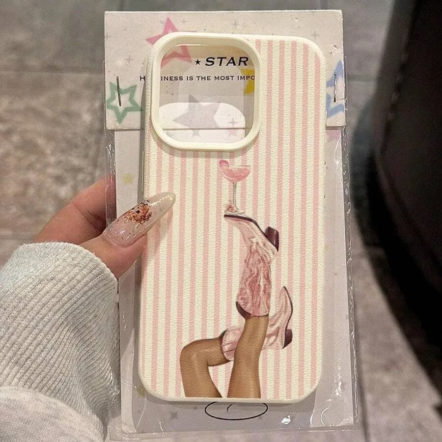TPU Soft Case with Brake Pattern Cowboy Retro Boots for iPhone 17 Pro Max 16 Plus 15 14 13 12 11 XS XR 16E Air Cover