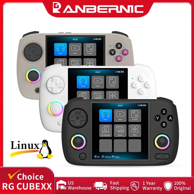 ANBERNIC RG CubeXX Console per giochi portatile Schermo IPS da 3,95 pollici Sistema Linux a 64 bit H700 3800mAh Wi-Fi Bluetooth Lettore da gioco retrò