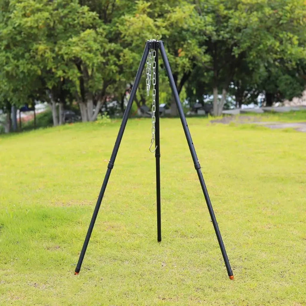 Grill Camping Tripod Hanging Pot Backpacking Hiking Cookware Tool