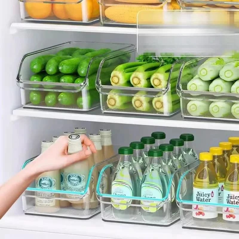 yes1/2pcs Fridge Organizer Refrigerator Organizer Bins Reusable Food Storage Containers Fridge Drawer Organizer in Home Kitchen