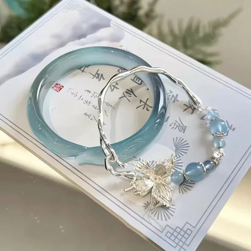 Per donne e ragazze, braccialetto versatile in stile antico, accessori per gioielli, regali, squisito braccialetto con nappe in stile cinese, 2 pezzi