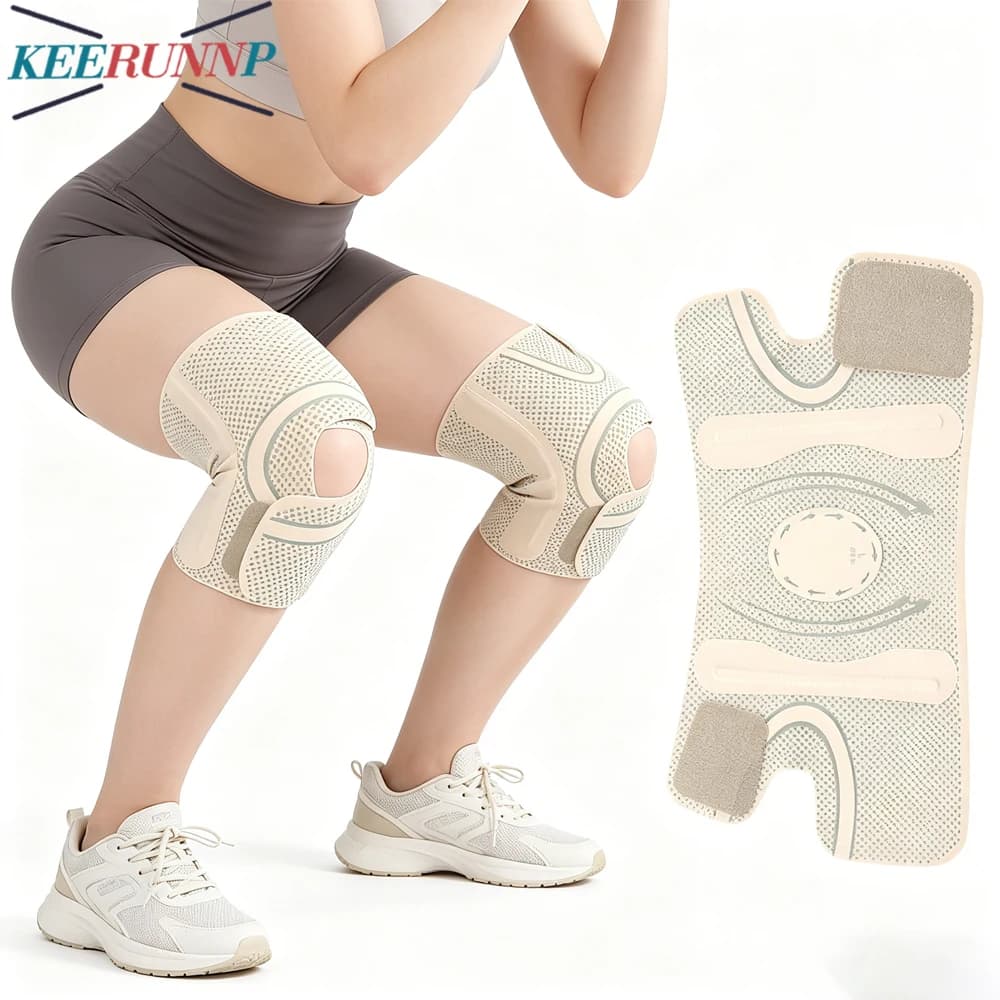 1 Pezzo di Ginocchiera Sottile con Stabilizzatori Laterali, Supporto Compressivo per Ginocchio per Uomini e Donne, per Lesioni al Menisco, Artrite, Sport