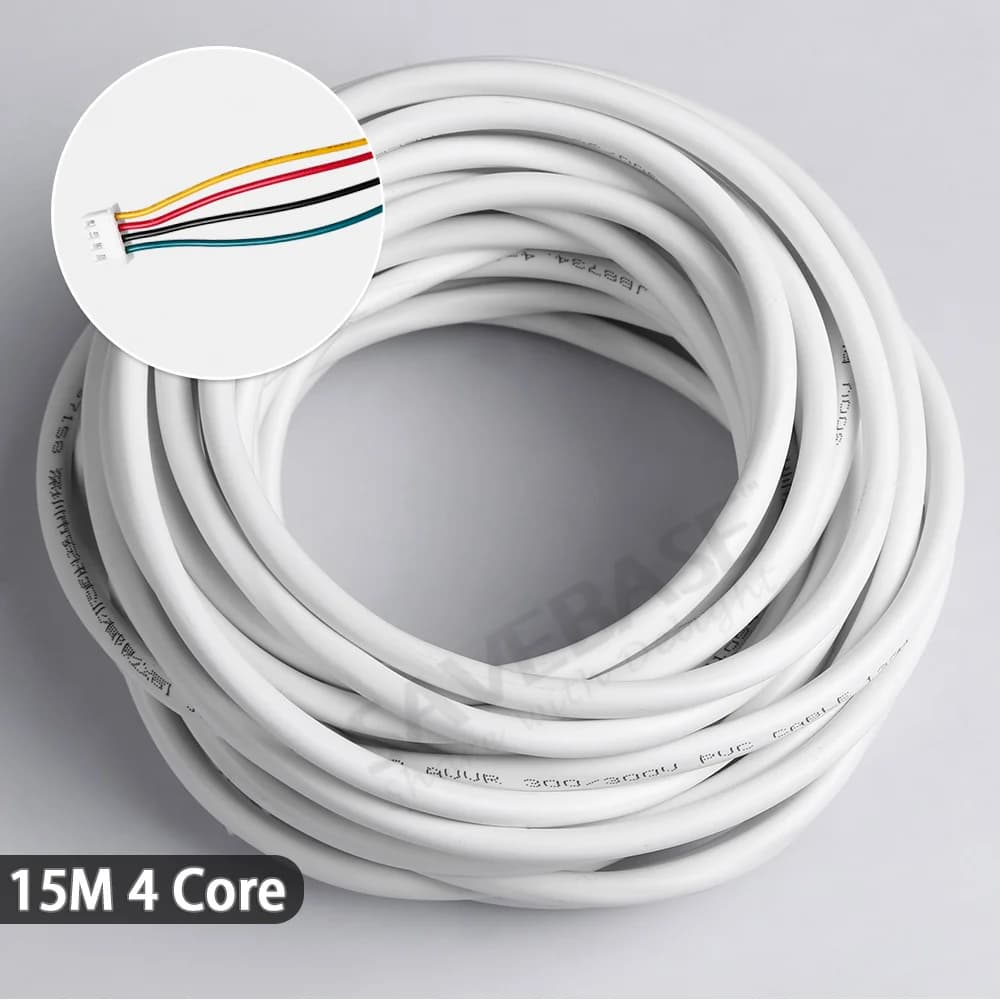 Cavo di Prolunga RVV4 a 4 Conduttori 10M/15M/20M/25M/30m/40m, Cavo Flessibile in Rame per Videocitofono e Campanello
