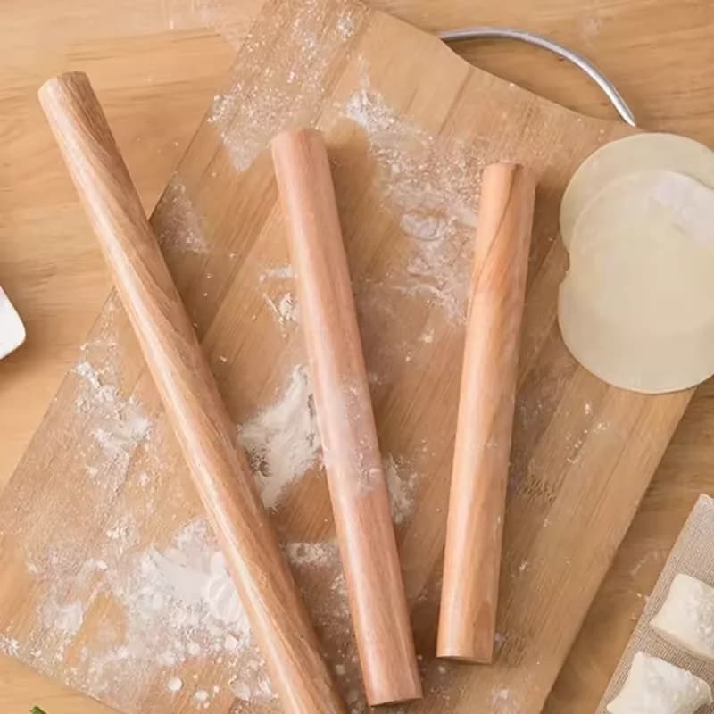 Mattarello in Legno Massello per Alimenti, per Stendere Pasta, Noodle, Sfoglie per Ravioli, Antiaderente, Utensile da Cucina