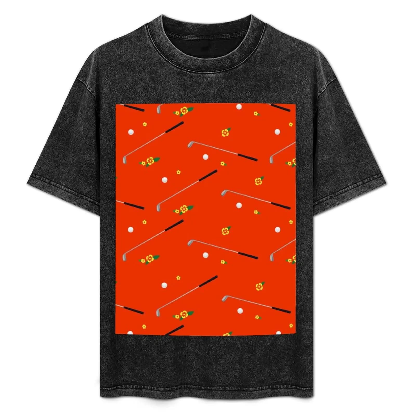 T-shirt Happy Golf con stampa in stile vintage