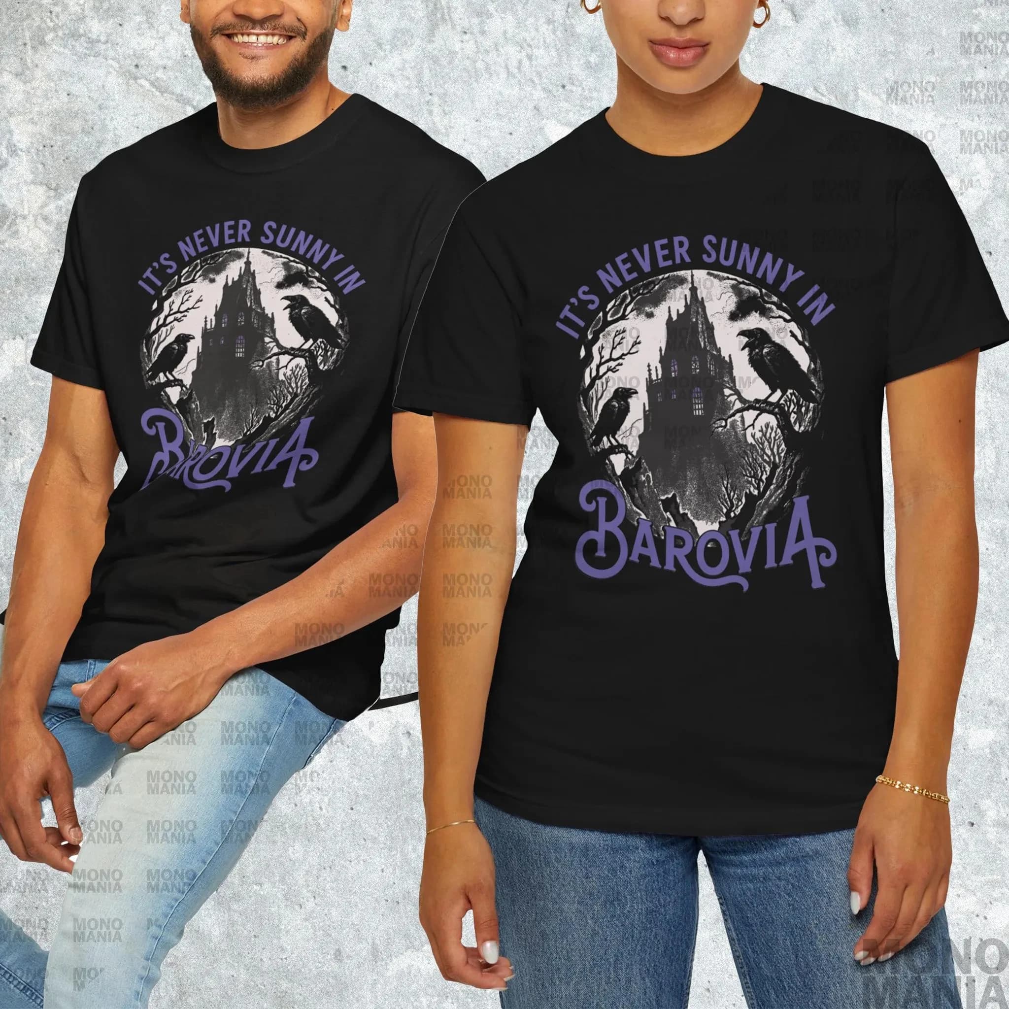 T-shirt unisex "Barrovia Never Has Sunny Days", un regalo per gli appassionati di Draghi e Dungeons T-shirt Ravenloft "The Curse of Strade".