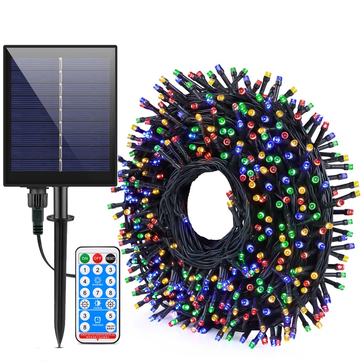 1200mA Large Solar Panel LED Solar Lights Garden String Light Exterior Courtyard Fence Decoration Garland Lamp Meadow 100m 30m 20m 24V
