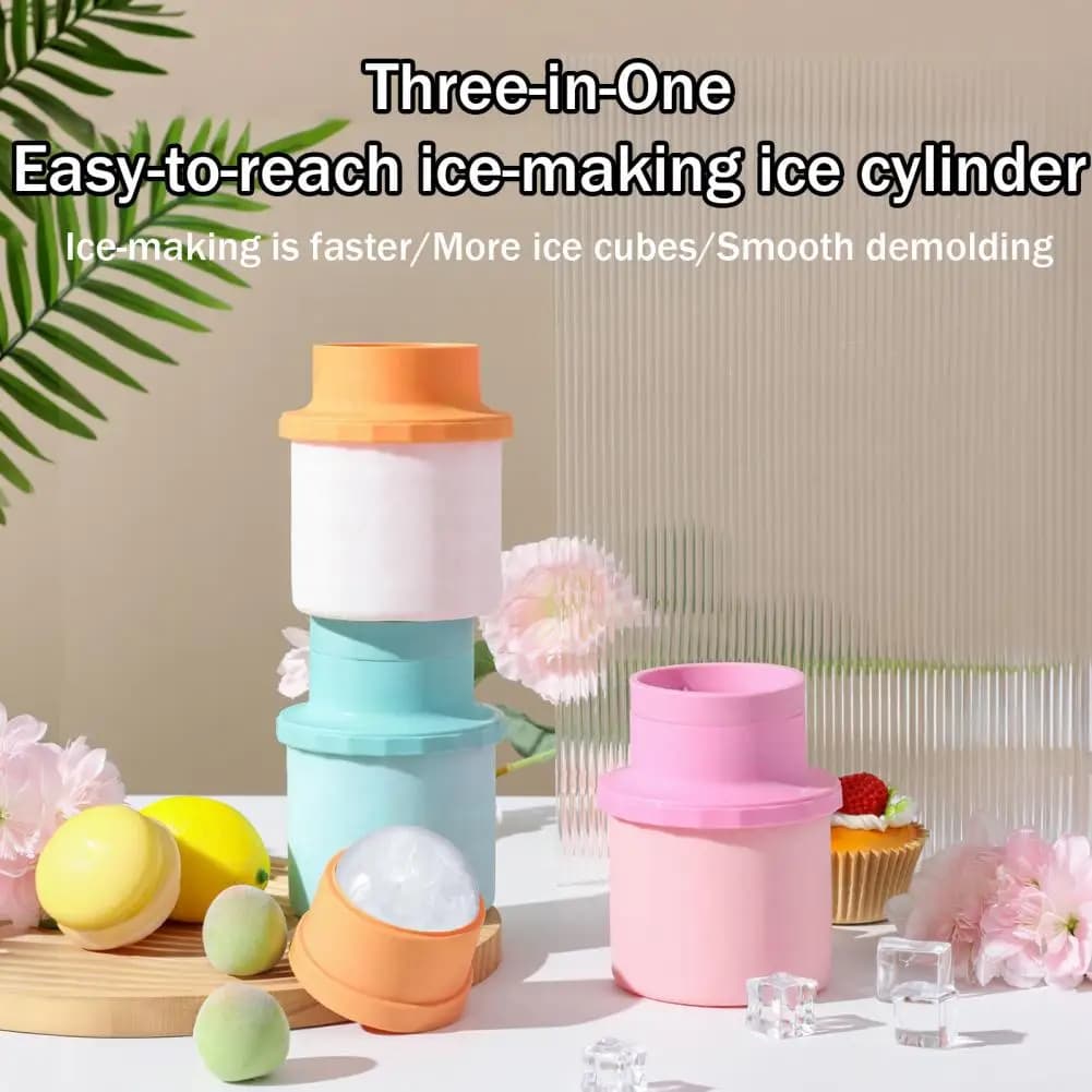 Stampo per Cubetti di Ghiaccio in Silicone, Vassoio per Sfere di Ghiaccio per Whisky con Coperchio, Stampo Sferico in Silicone Alimentare Impilabile e Anti-perdita per Congelatore