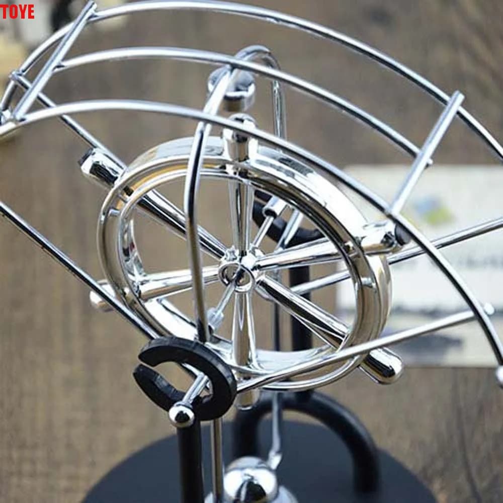 Pendolo Fisico a Sfera Rotante, Gadget Decorativo per la Casa, Sfera di Equilibrio in Acciaio, Giocattolo Educativo a Rotazione Perpetua