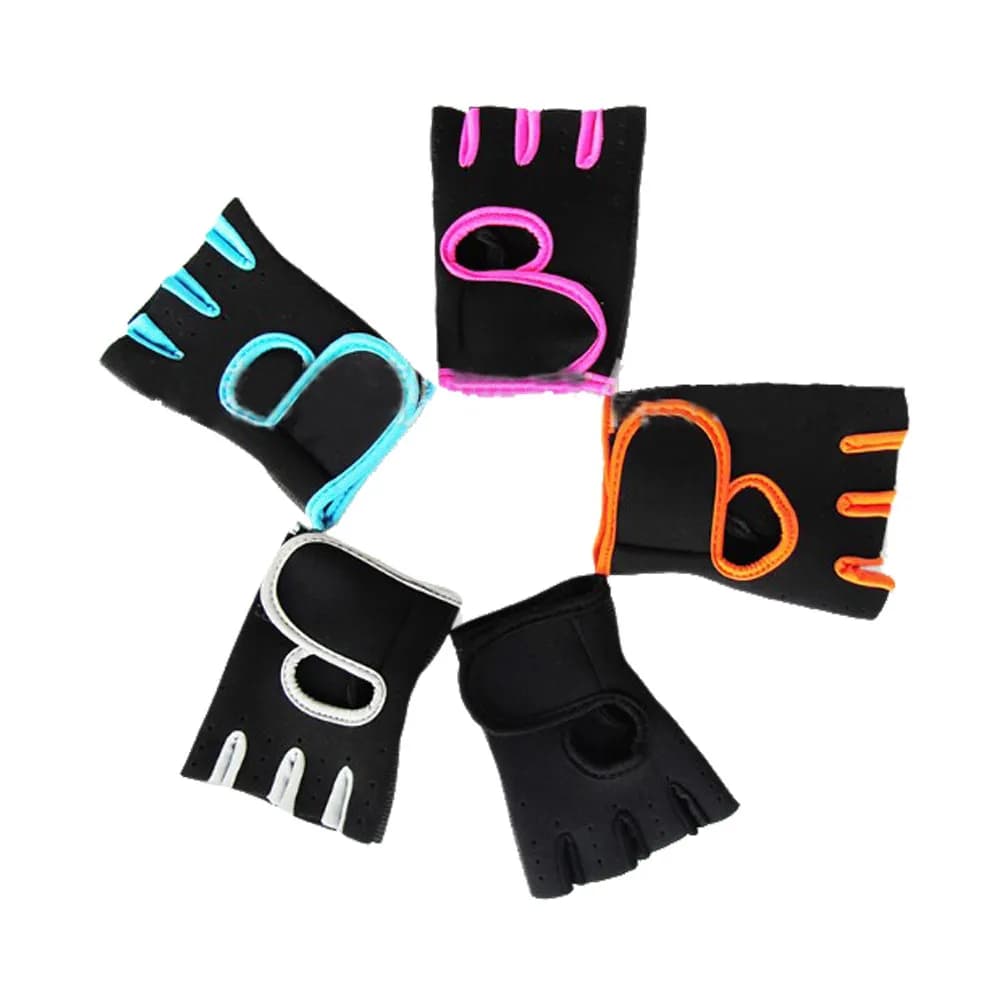 Anti-Slip Breathable Gloves Half Finger For Cycling Outdoor Fitness Weight Lifting Gym Sports Protection Black Size L