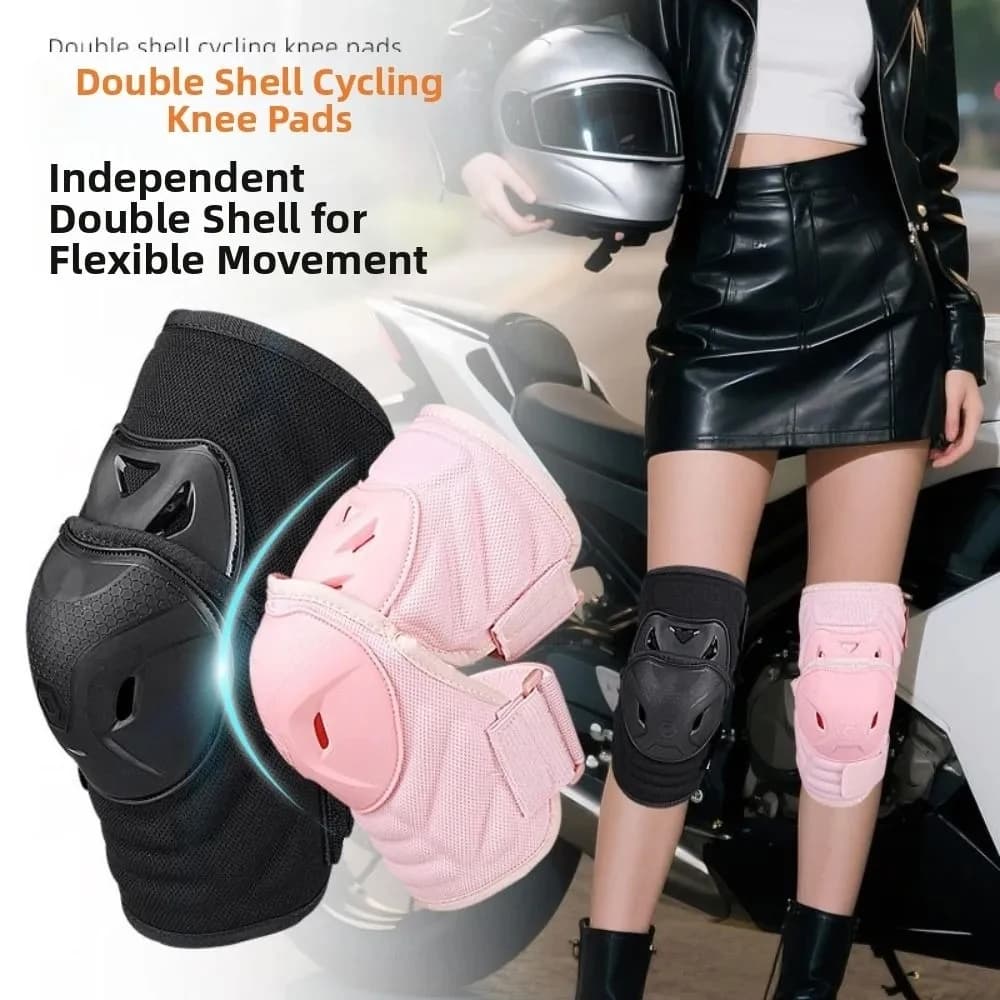 1/2 Pezzi Ginocchiere Regolabili per Uomo e Donna, Ginocchiere per Moto/Motocross/MTB/Corse/Pattinaggio