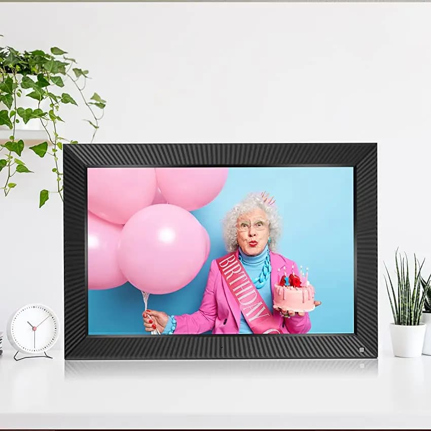 Cornice Digitale Superlieur 10.1 Pollici HD IPS Touch Screen con Wi-Fi, Funzione Orologio LCD, Riproduzione Audio Video MP3, in Acrilico