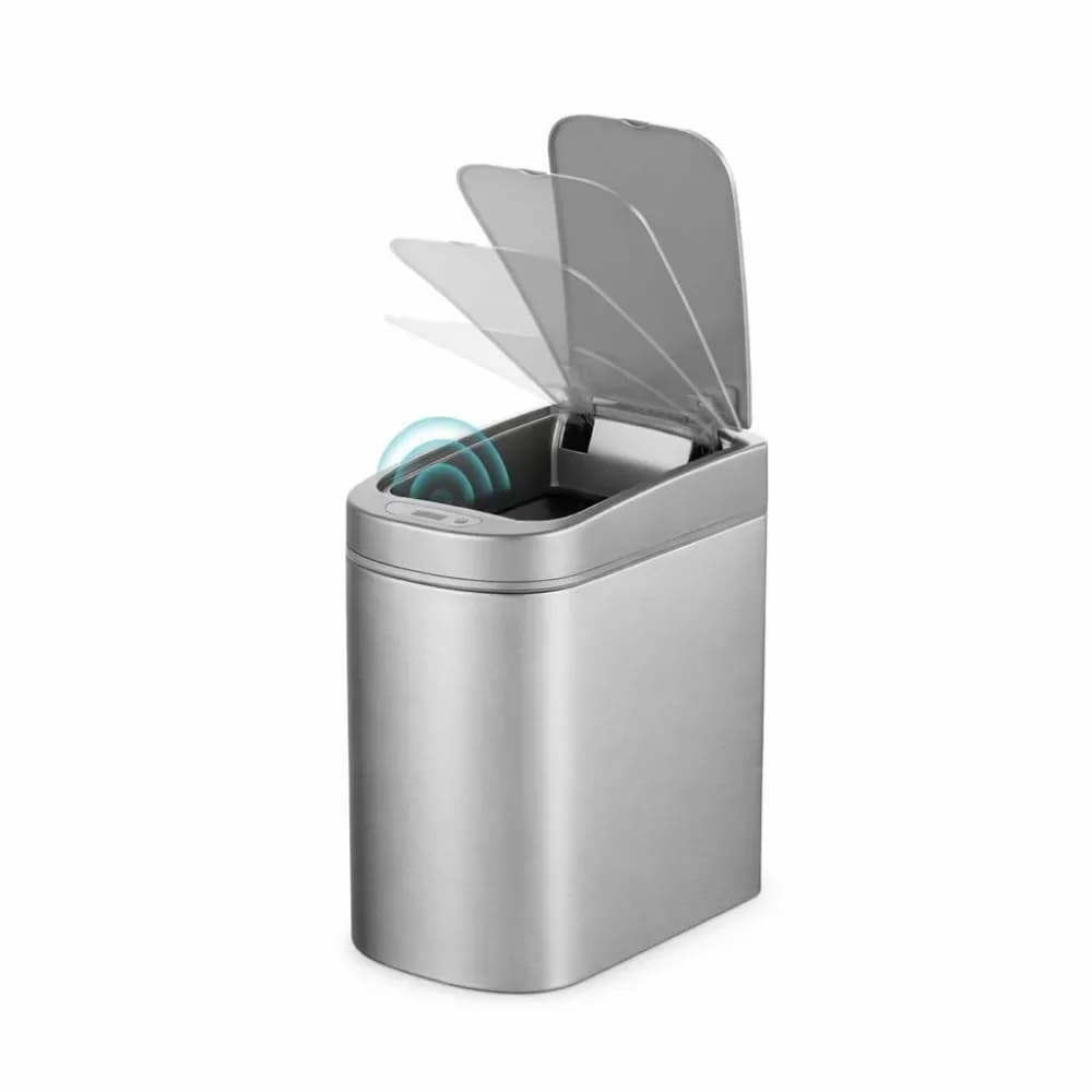 Cestino Automatico con Sensore di Movimento da 1,8 Galloni in Acciaio Inossidabile per Bagno, Camera da Letto, Cucina, Ufficio
