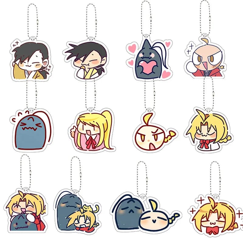 FULLMETAL ALCHEMIST Acrylic Keychain Kawaii Ling Yao Winry Keyring Anime Cartoon Bag Pendant Decor Accessories Birthday Gift