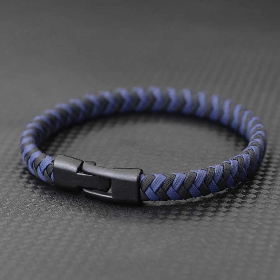 Bracciale da uomo stile semplice 4 colori tessuto fatto a mano avvolgente Braslet Hiphop Rock accessori per le mani Braclet da ciclismo all'aperto Joias