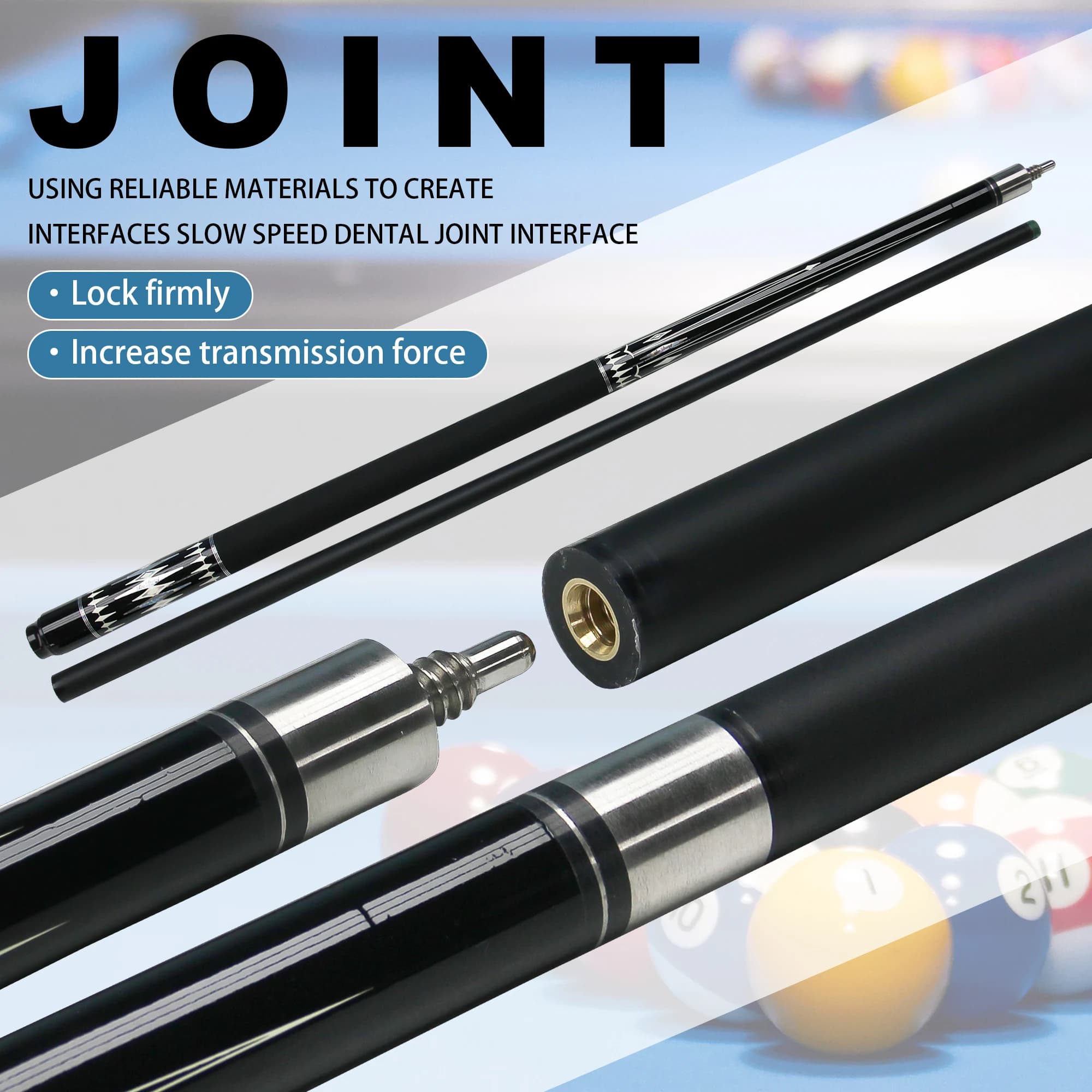 Professional Carbon Fiber Pool Cue Stick 58 Inch 12.5mm Low Deflection Tip 2-Piece Billiard Cue for 8/9 Ball Games