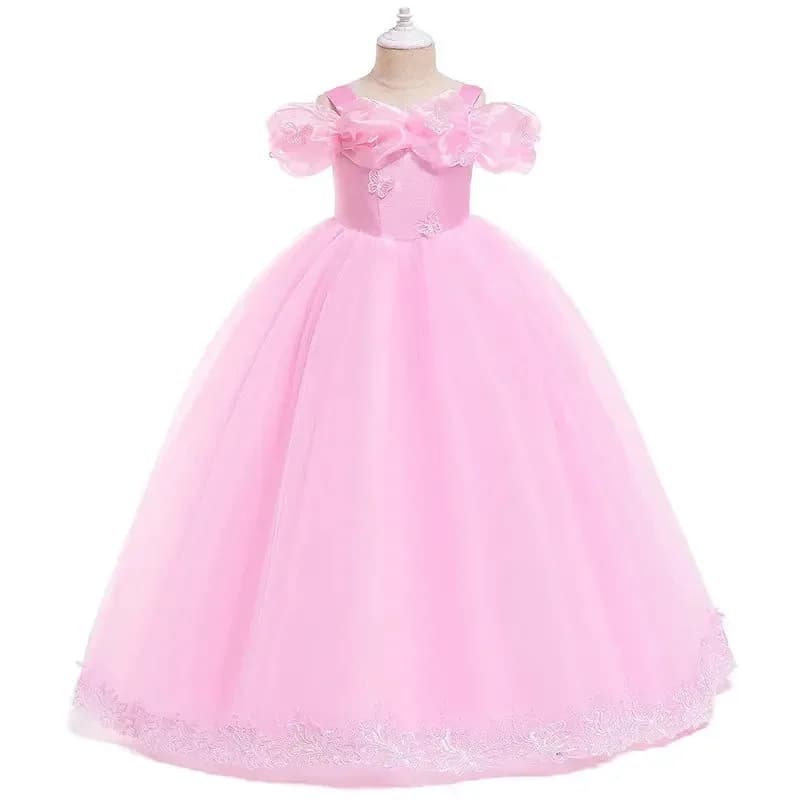 Cossky Cenerentola Cosplay Abbigliamento per bambini per ragazze Abito da principessa Dresse Festa di compleanno Costume di carnevale di Halloween NE5556v;6,a'3.k