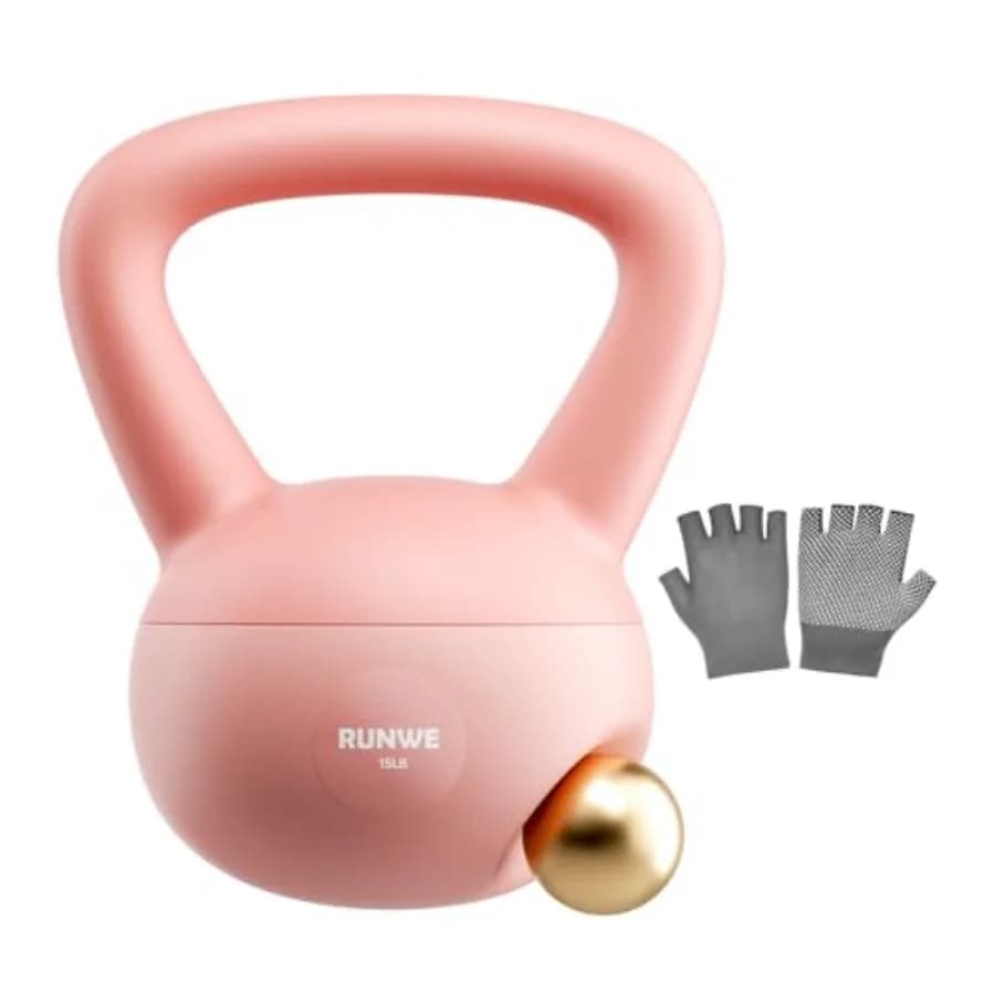 Soft Kettlebell for Women 15lb, Sand Filled Quiet Floor-Friendly Kettlebell, Anti-Slip Home Gym Fitness Equipment for Apartment Postpartum Recovery