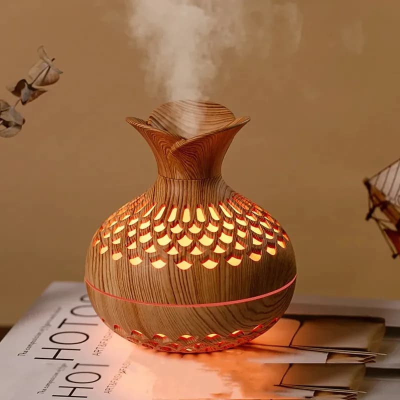 Umidificatore a venature del legno 300ml, diffusore di aromi USB, atomizzatore, umidificatore domestico, strumento idratante, umidificatore da ufficio, regalo